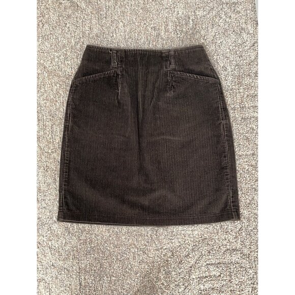 VTG Eddie Bauer Corduroy  Mini Skirt Womens 6  Brown with Pockets 19 inch - Picture 1 of 7
